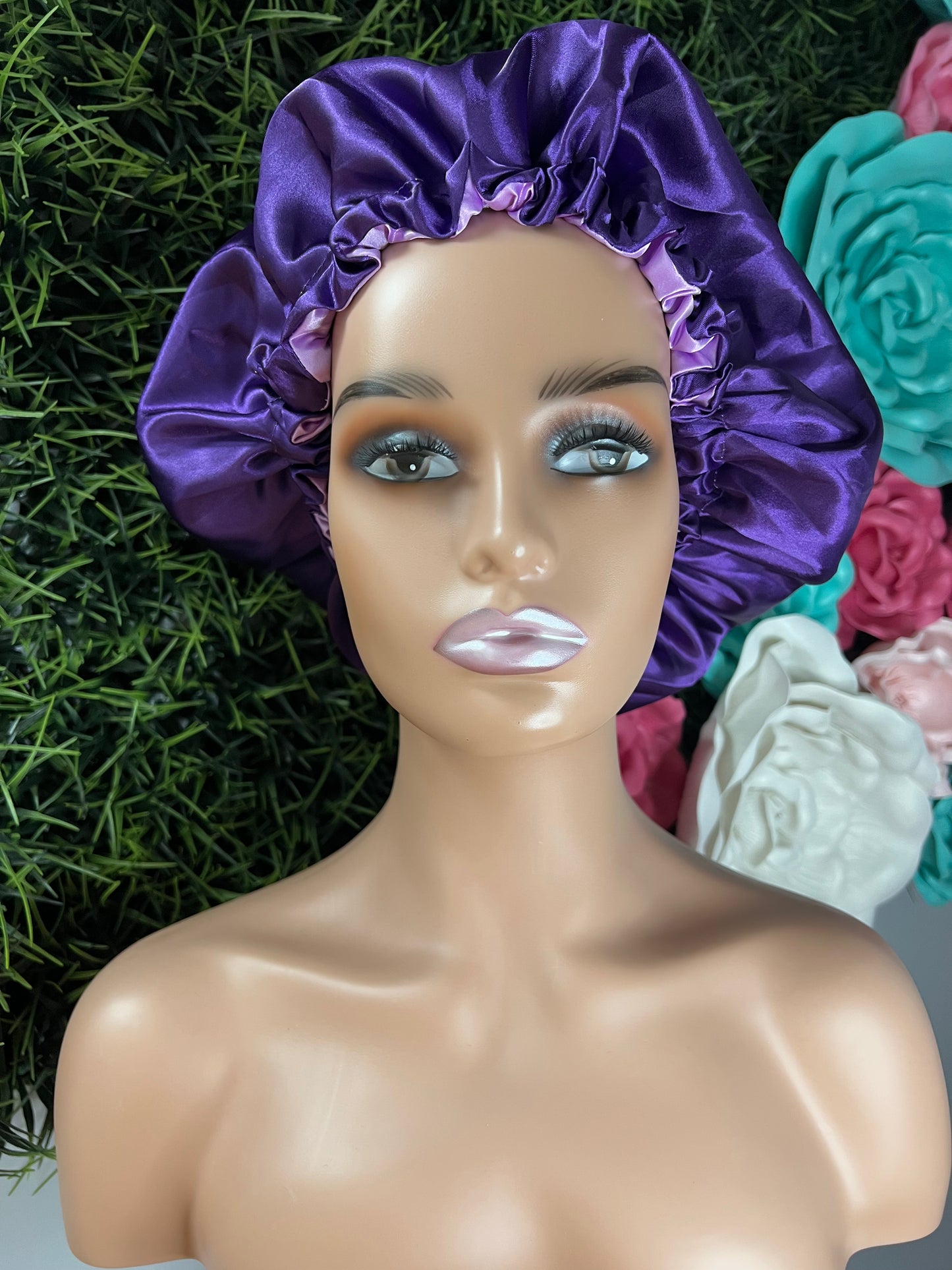 Elite Bundles and Crowns Satin Circle Bonnet With Draw String by StarStylist