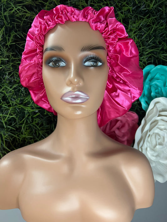 Elite Bundles and Crowns Satin Circle Bonnet With Draw String by StarStylist